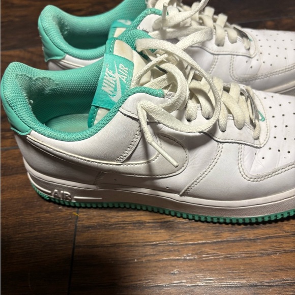 Air Force One white and teal size 8 Men’s - Picture 4 of 7